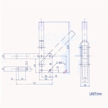 Vertical handle hold-down clamps