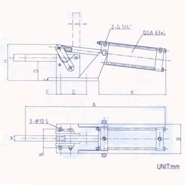Pneumatic hold-down action clamps